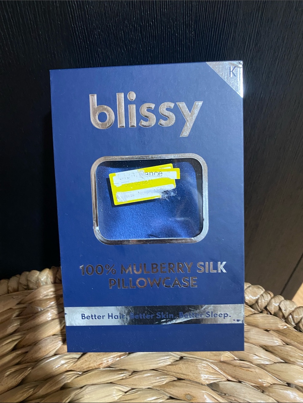 NEW Blissy Blue 100% Silk King Size pillowcase